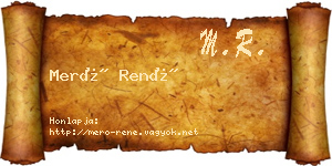 Merő René névjegykártya